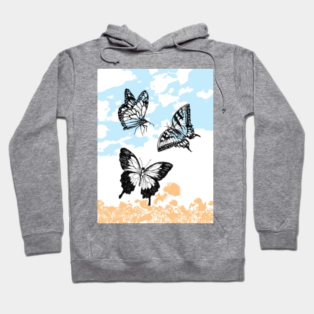 Butterflies print Hoodie by rachelsfinelines